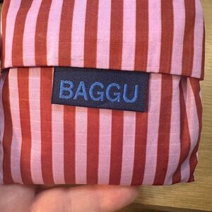 Baggu Striped Pink and Red Mini Tote